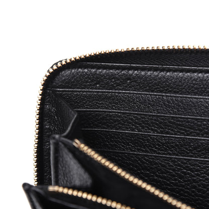 Saint Laurent Grained Calfskin Zip Around Wallet Black 14 of 32