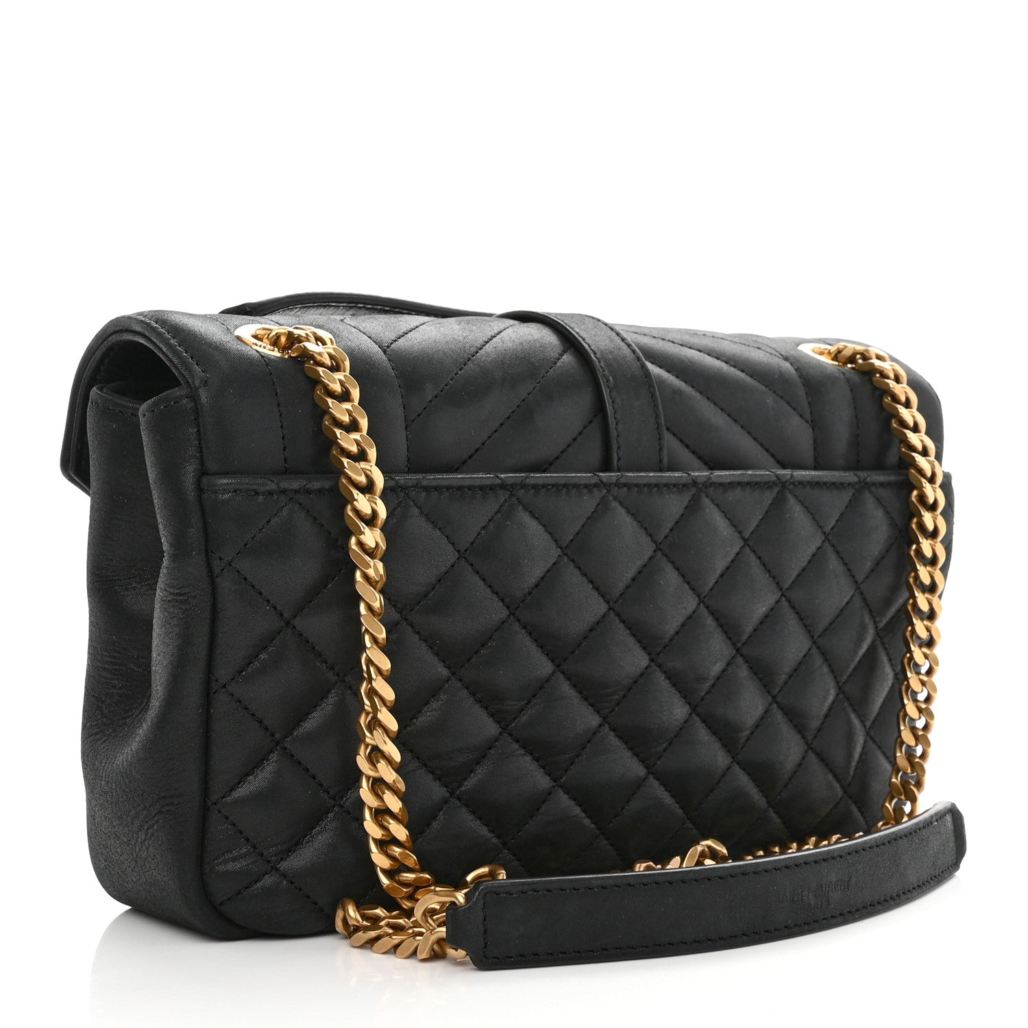Saint Laurent Iridescent Calfskin Tri-Quilt Monogram Medium College Bag Black 3 of 11