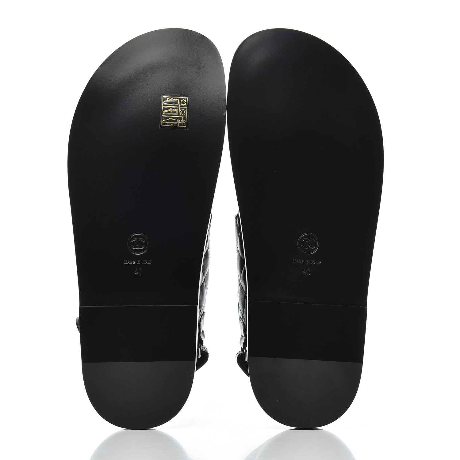 Chanel Lambskin Velcro Dad Sandals 40 Black 5 of 9