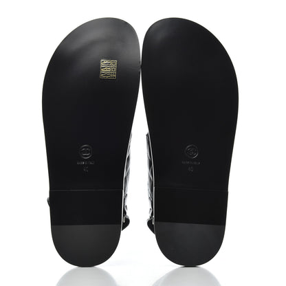 Chanel Lambskin Velcro Dad Sandals 40 Black 5 of 9