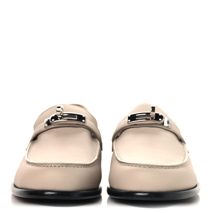 Hermes Calfskin Womens Destin Loafers 37.5 Beige Nomade 3 of 9