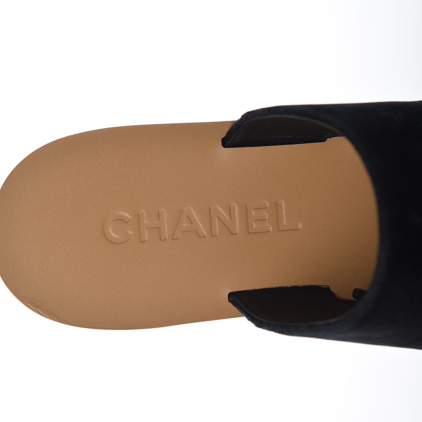 Velvet Chain Mule Sandals 36 Black