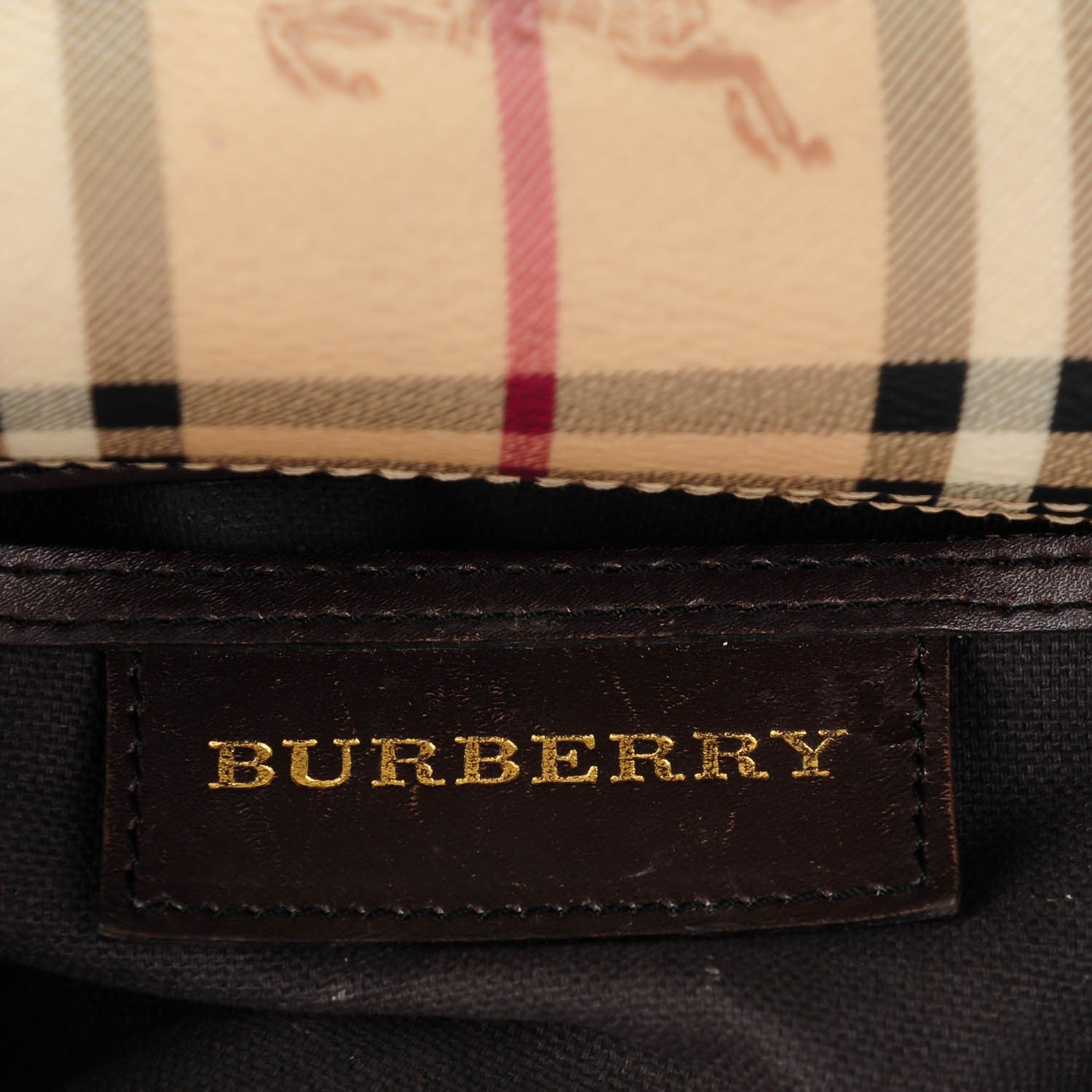 Burberry Haymarket Check Small Chester Bowling Bag Chocolate 5 of 7