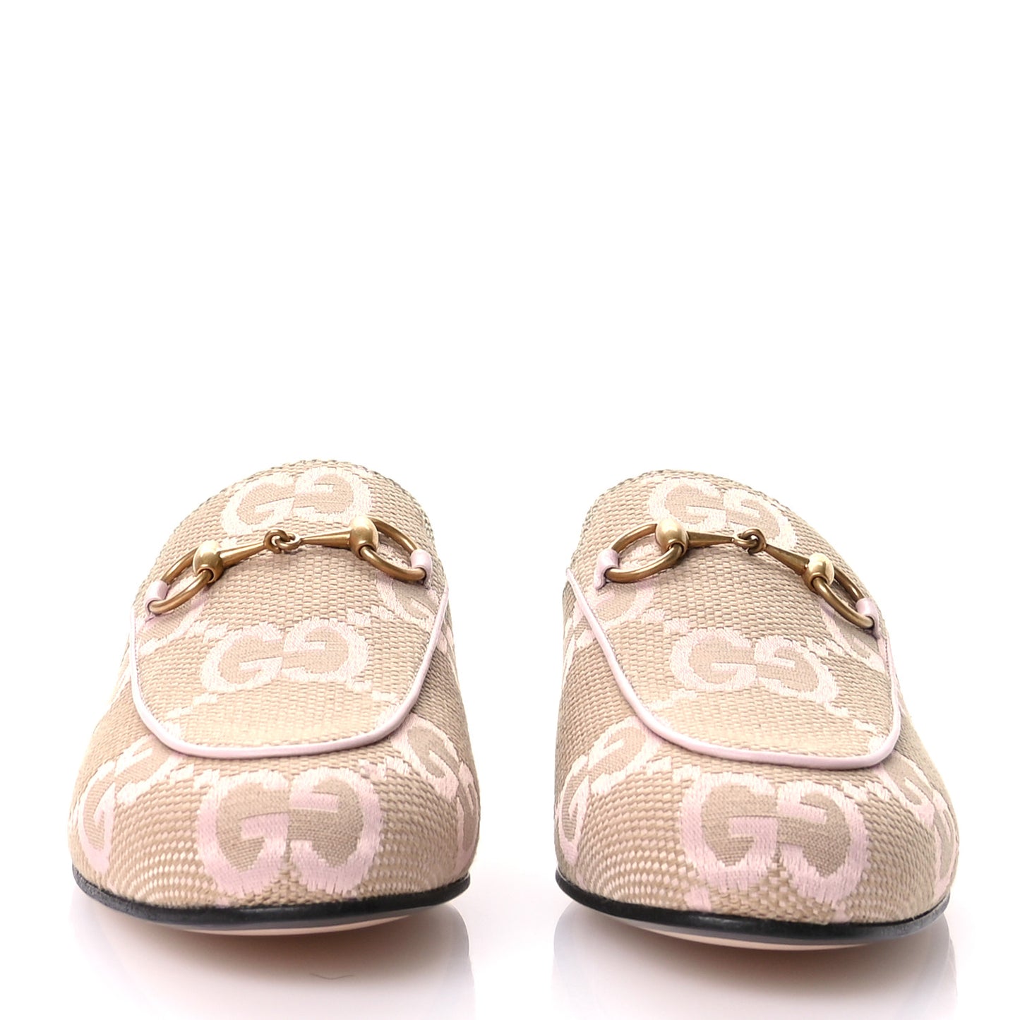 Monogram Macro GG Nappa Charlotte Womens Princetown Slippers 36 Beige Perfect Pink