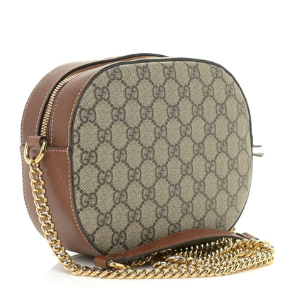Gucci GG Supreme Monogram Cuoio Toscano Mini Chain Shoulder Bag Beige Ebony Cuir 3 of 8