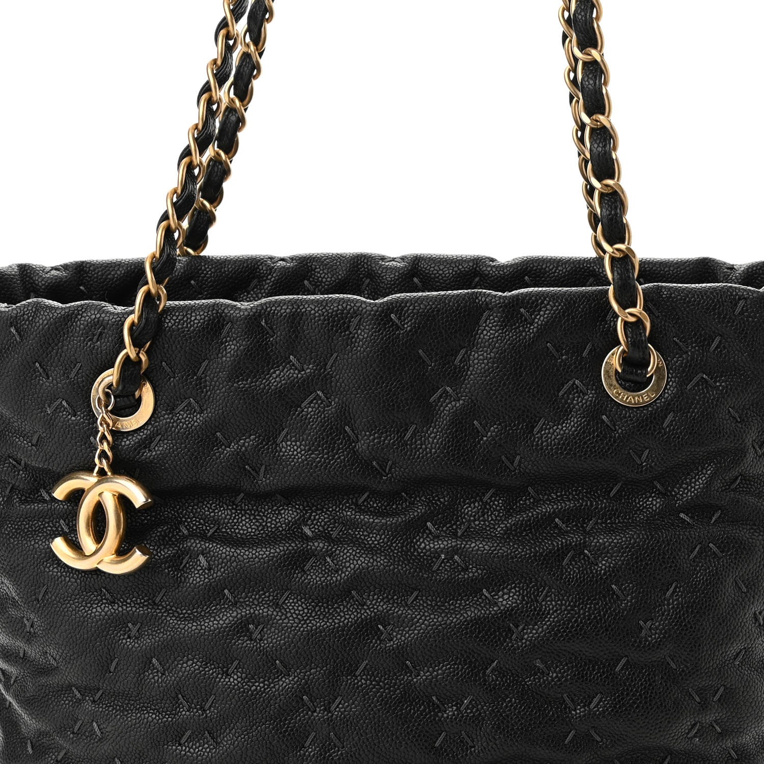 Chanel Caviar Stitched Tote Black 8 of 10