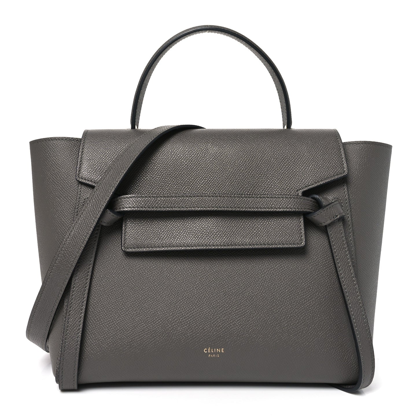 Grained Calfskin Micro Belt Bag Grey