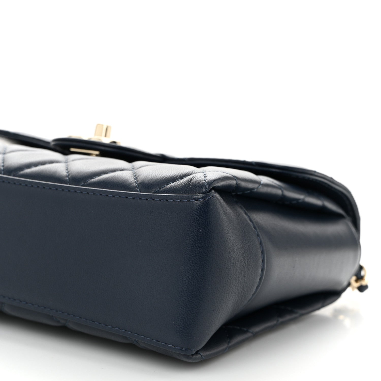Chanel Lambskin Quilted Small Top Handle Square Flap Navy Blue 10 of 10