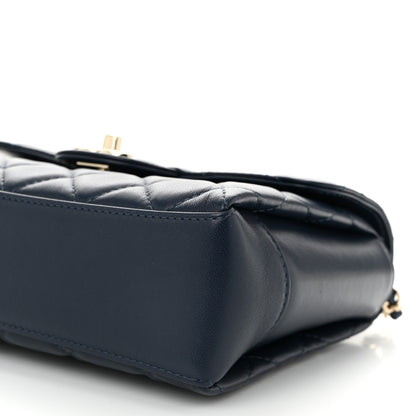 Chanel Lambskin Quilted Small Top Handle Square Flap Navy Blue 10 of 10