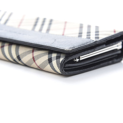 Burberry Calfskin House Check Continental Flap Wallet Black 11 of 17