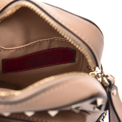 Valentino Garavani Calfskin Rockstud Double Pocket Chain Crossbody Bag Soft Noisette 5 of 8