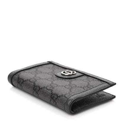 Gucci GG Supreme Monogram Textured Dollar Calfskin Ophidia Card Case Grey Black Graphite Grey 4 of 6