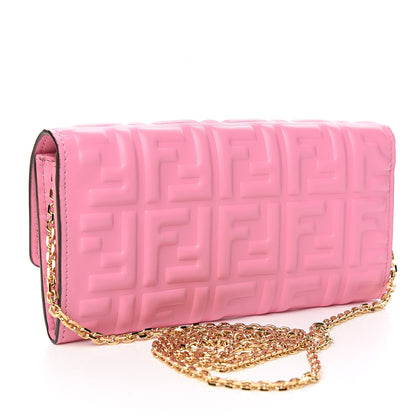 Fendi Nappa Matisse FF Embossed Continental Wallet On Chain Lollypop 3 of 11