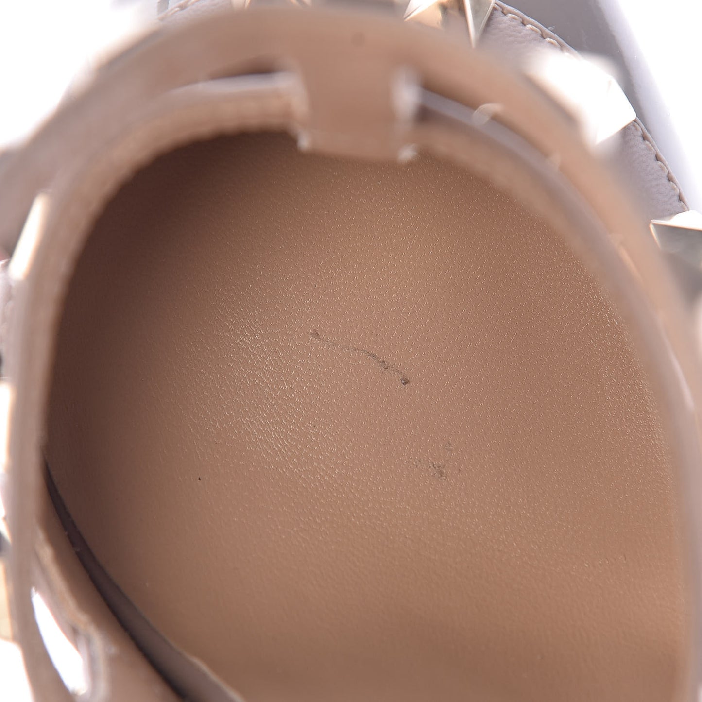 Patent Nappa Rockstud Ankle Strap 100mm Pumps 35.5 Perla Poudre