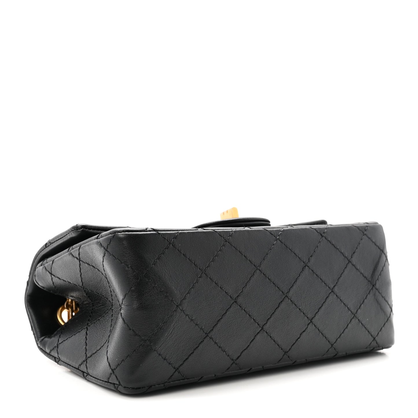 Aged Calfskin Quilted 2.55 Reissue Mini Flap Black