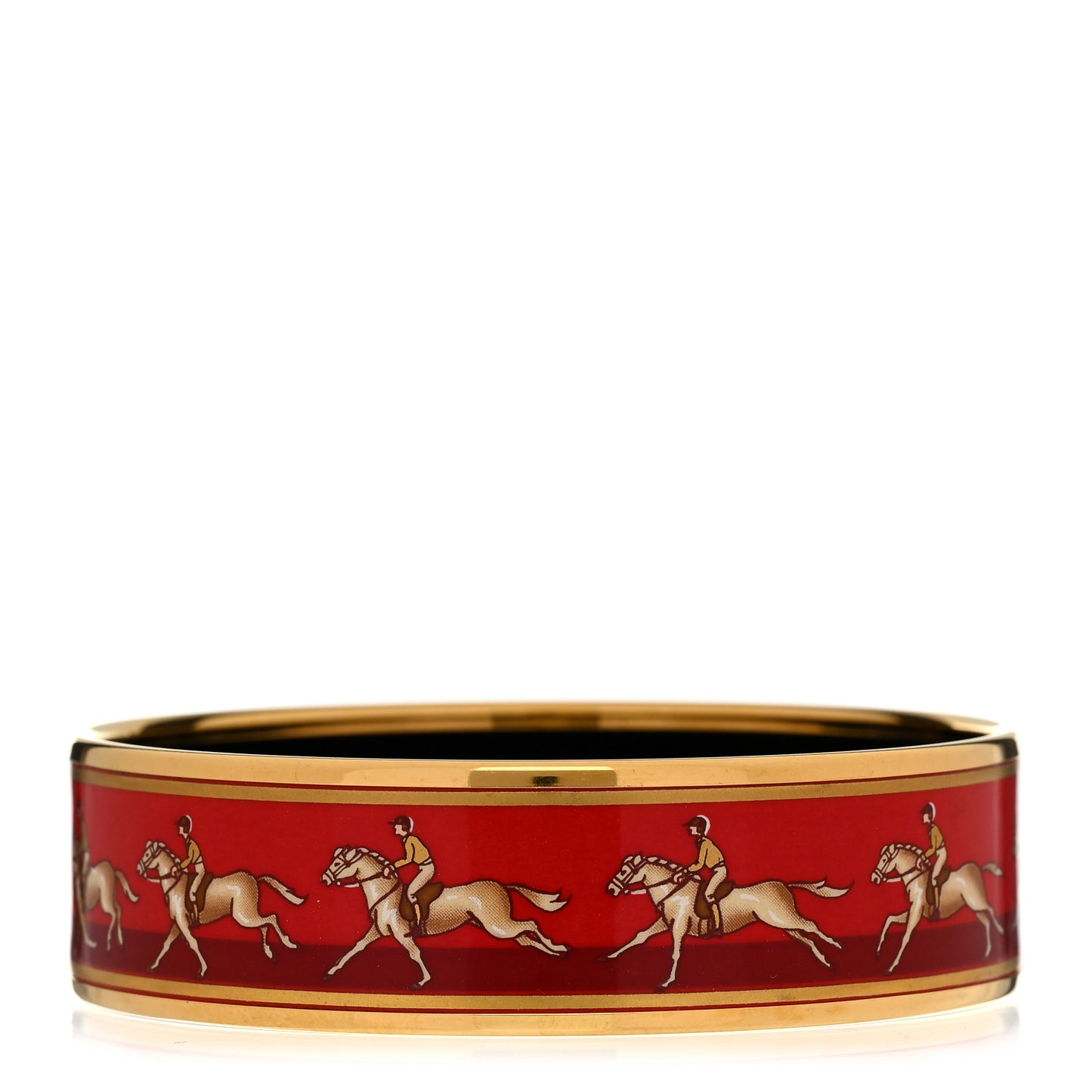 Enamel Printed Wide Bracelet 70 Red