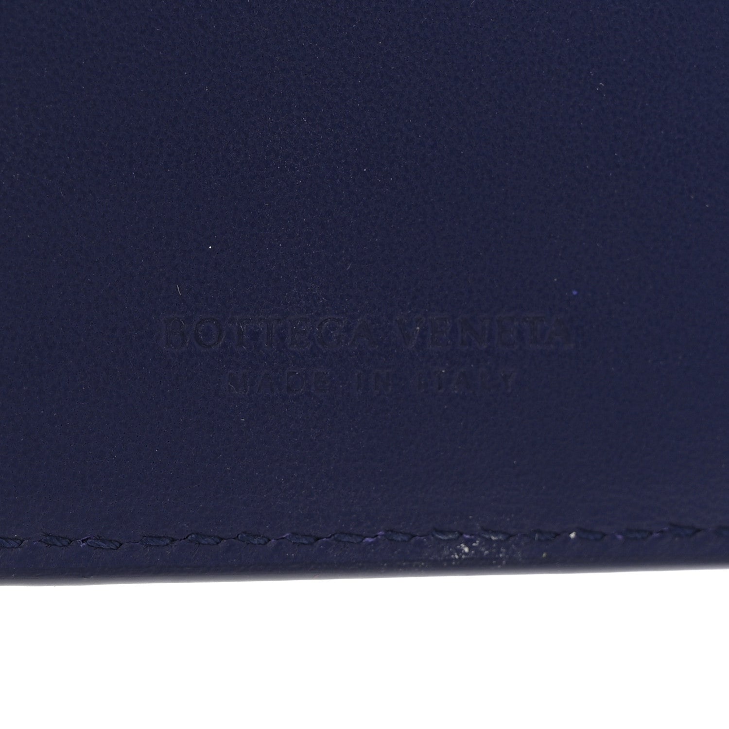 Bottega Veneta Nappa Intrecciato Passport Case Navy Blue 1845502