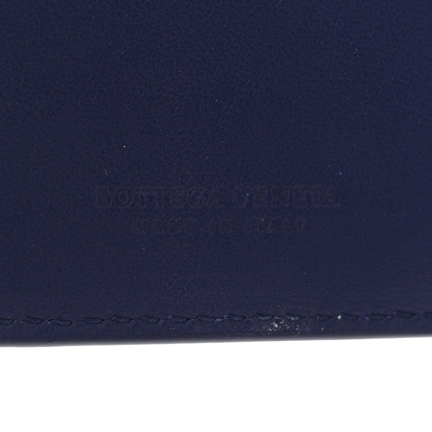 Nappa Intrecciato Passport Case Navy Blue