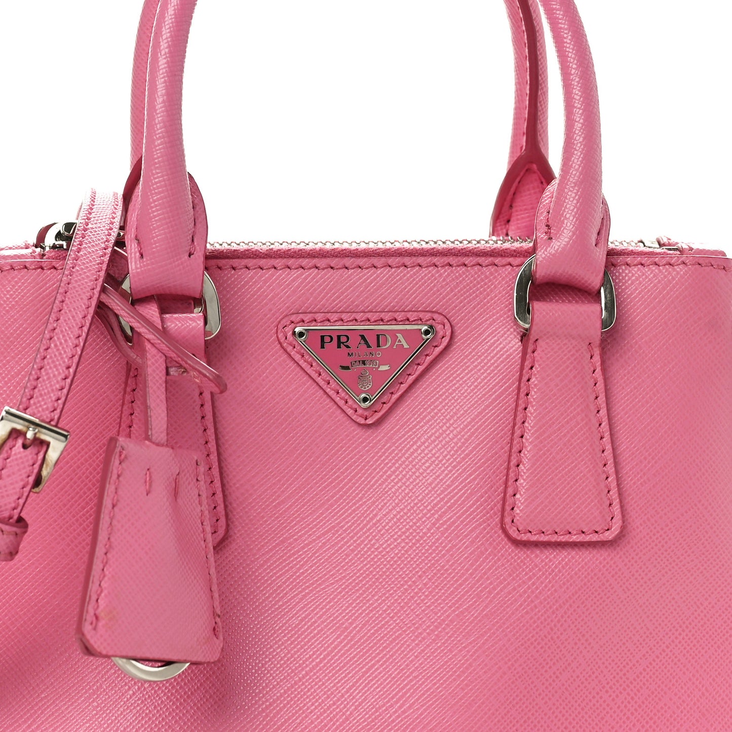Saffiano Lux Micro Galleria Double Zip Tote Begonia
