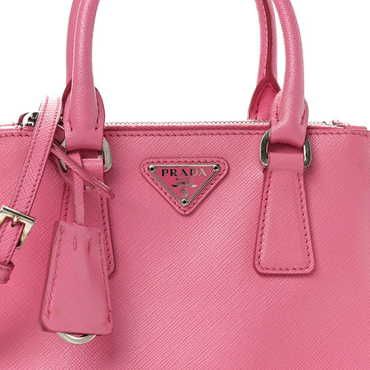 Prada Saffiano Lux Micro Galleria Double Zip Tote Begonia 7 of 9