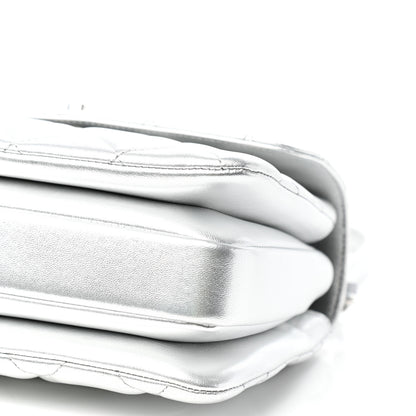Chanel Metallic Lambskin Quilted Small Trendy CC Flap Dual Handle Bag Silver 9 of 10