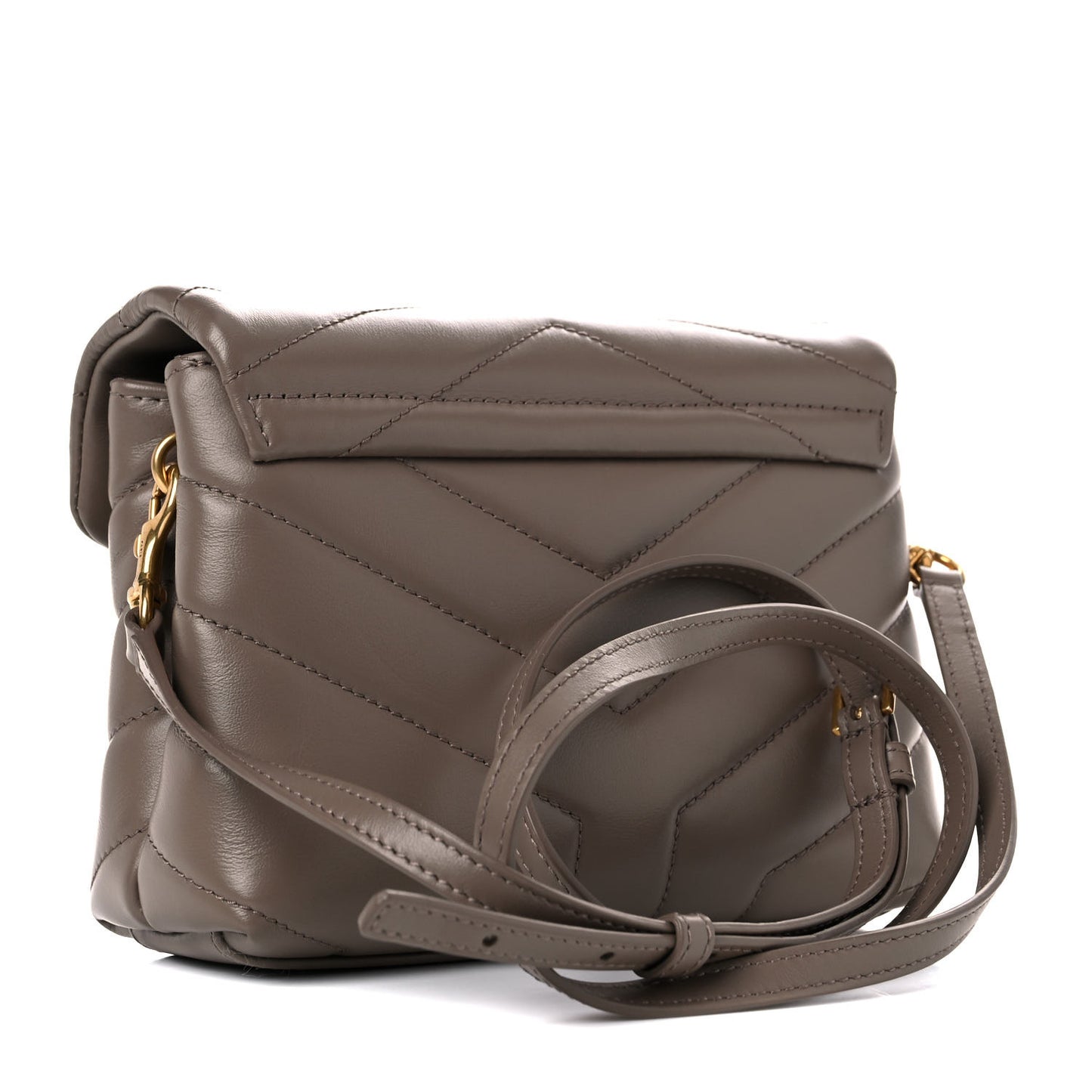 Calfskin Y Quilted Monogram Toy Loulou Crossbody Bag Taupe