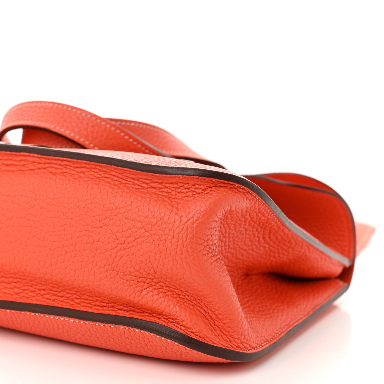 Hermes Taurillon Clemence Halzan 31 GM Orange 10 of 11