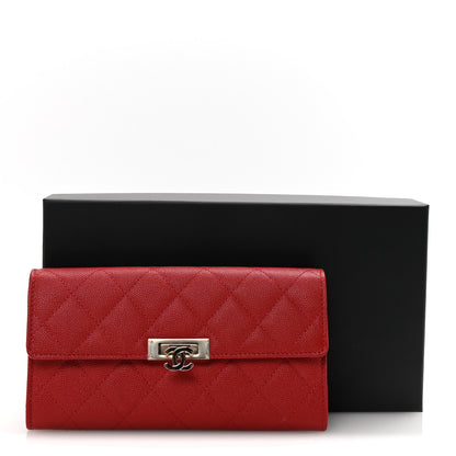 Chanel Caviar Quilted Large Golden Class Gusset Flap Wallet Red 9 of 9