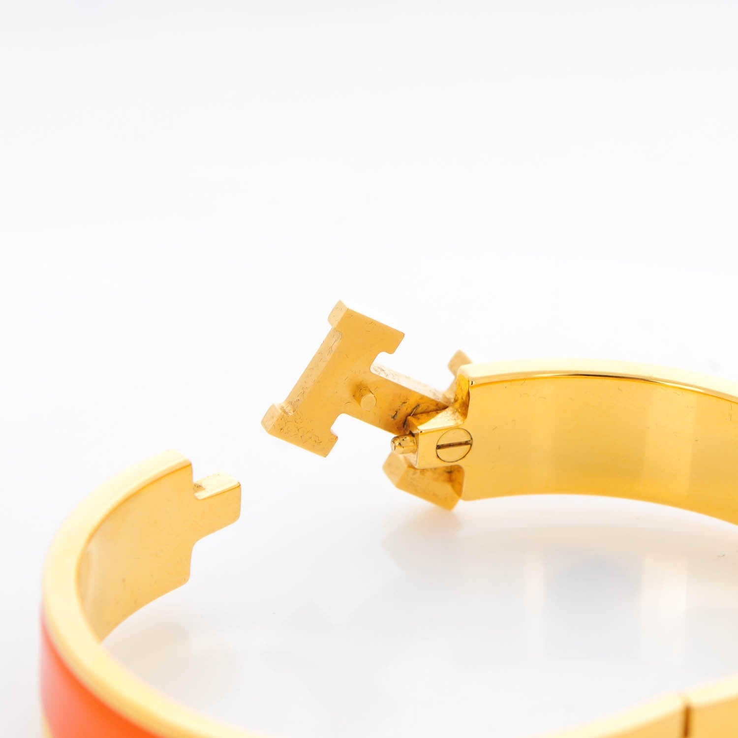 Hermes Enamel Narrow Clic Clac H Bracelet PM Orange 5 of 6