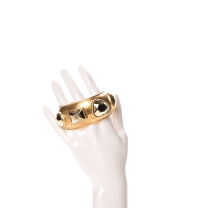 Chanel CC Studded Cuff Gold 2 of 3
