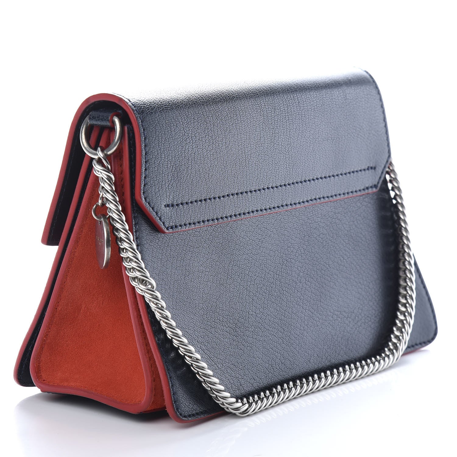 Givenchy Goatskin Suede Small GV3 Shoulder Bag Blue Red 3 of 8