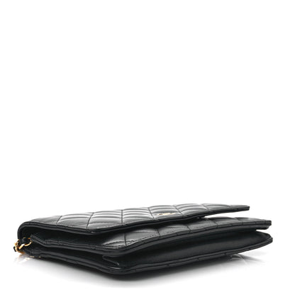 Chanel Lambskin Quilted Wallet On Chain WOC Black 4 of 10