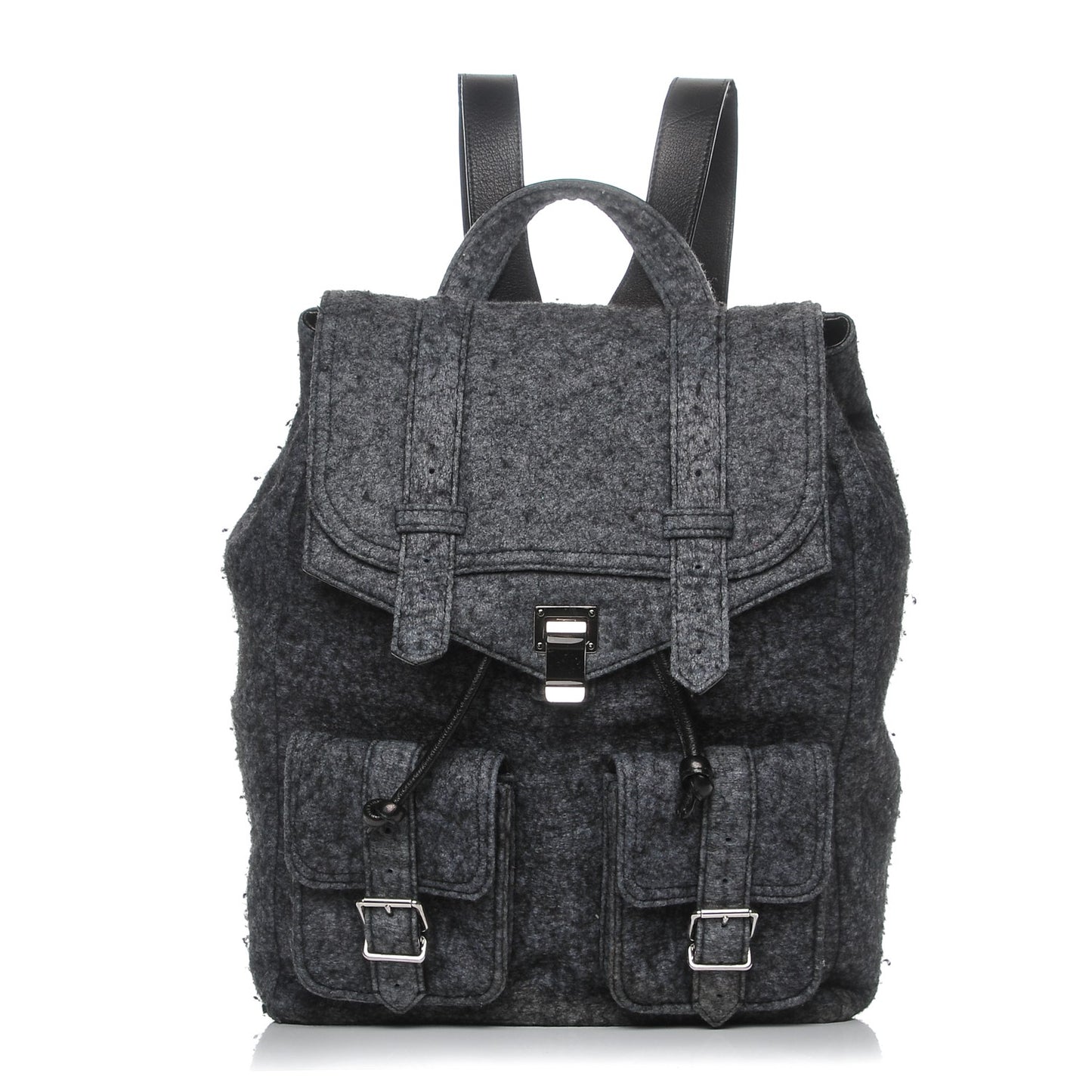 Melange Felted Wool PS1 Backpack Charcoal Black