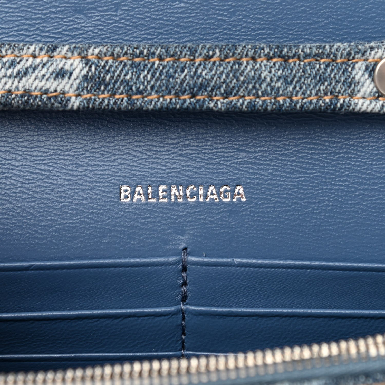 Balenciaga Denim BB Monogram Hourglass Chain Bag Blue 6 of 9