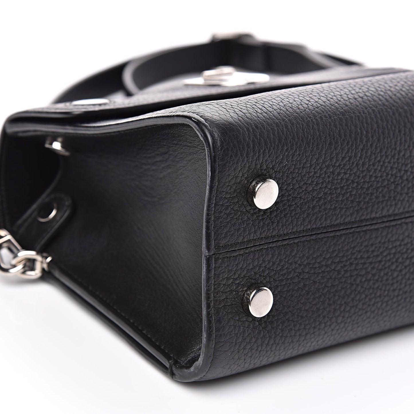 Grained Calfskin Mini Diorever Flap Black