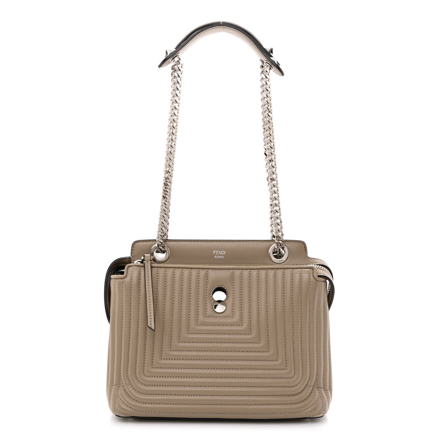 Shiny Nappa Trapuntata Small DotCom Click Chain Satchel