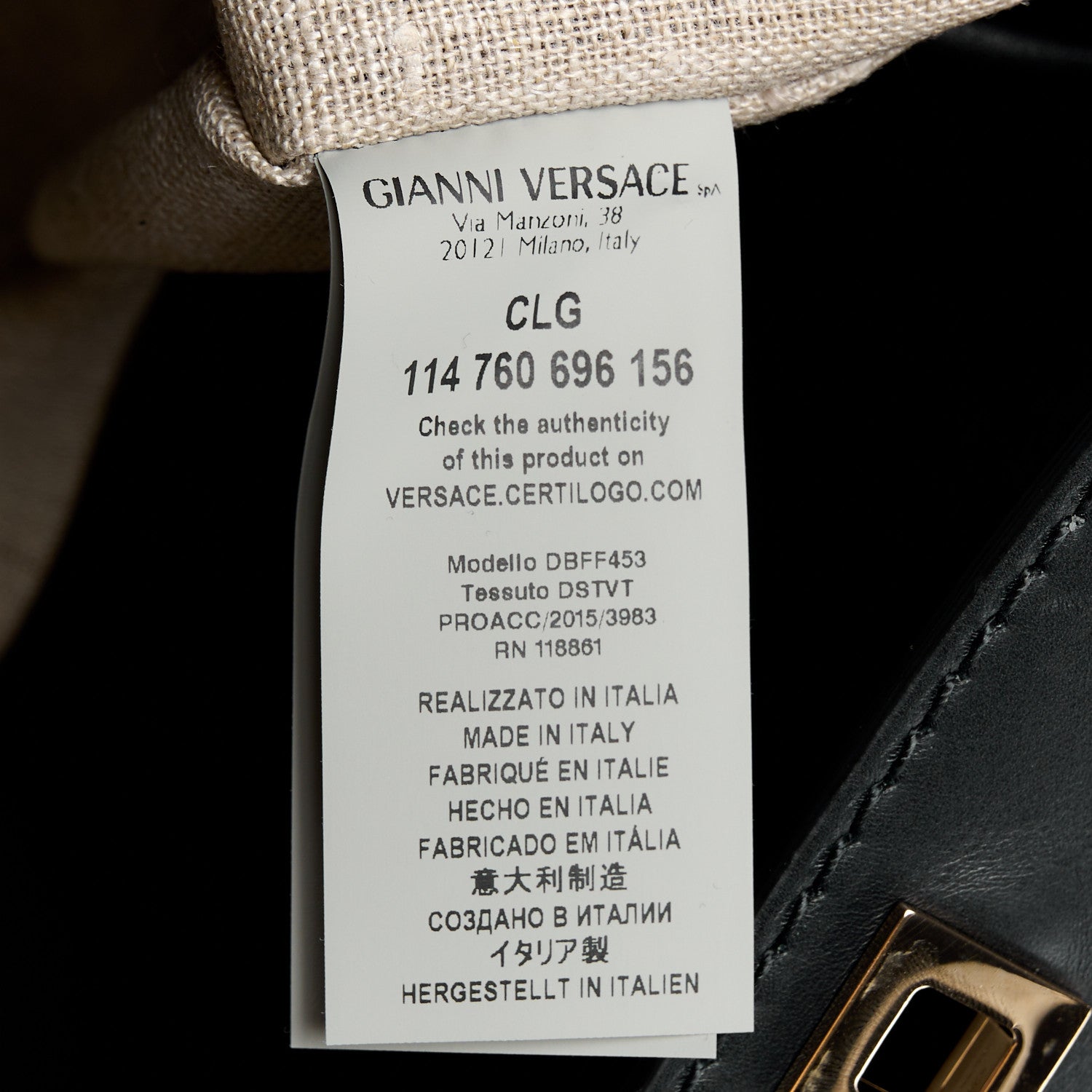 Versace Calfskin Large Palazzo Empire Bag Black 8 of 17