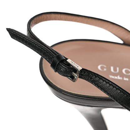Gucci Nappa Crawford Knot Slingback Slide Sandals 36 Black 8 of 10