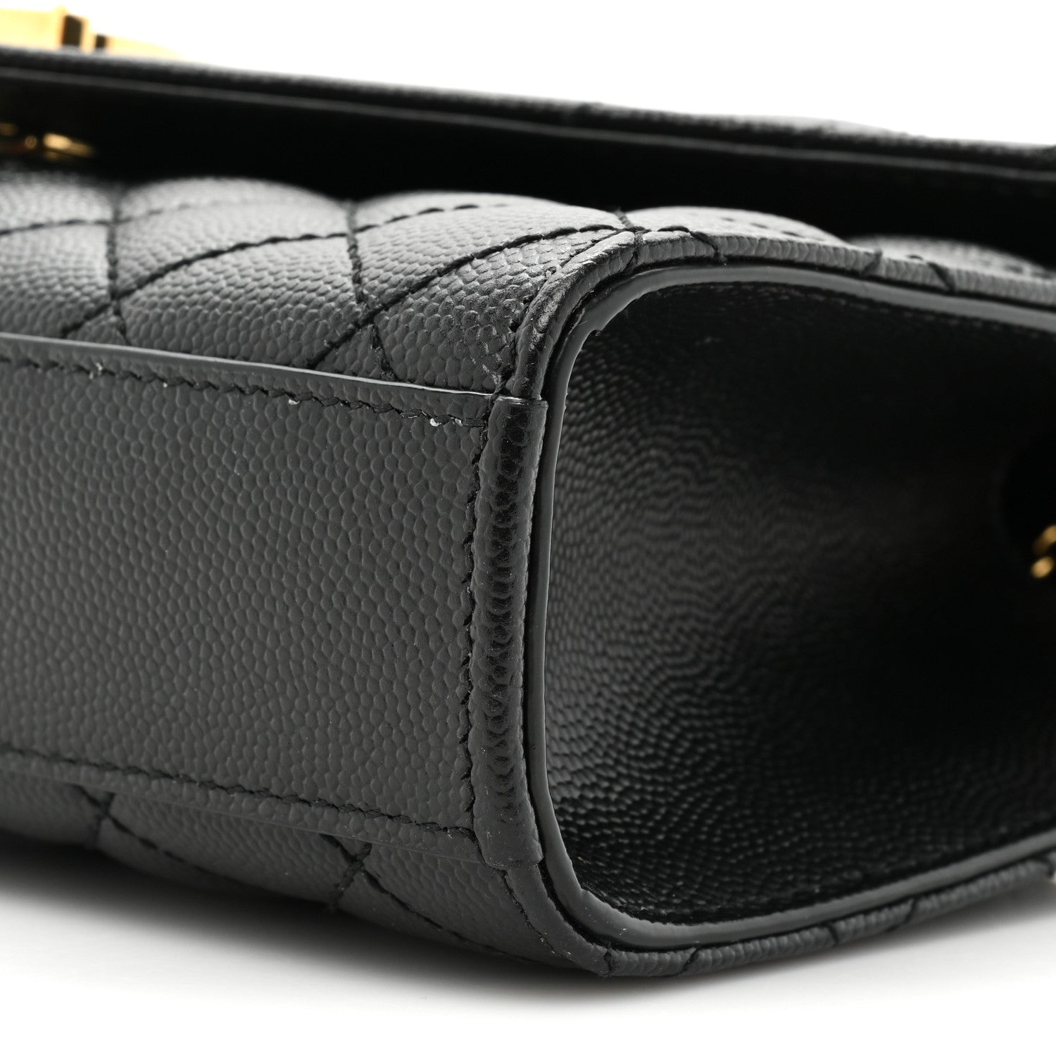 Saint Laurent Grain De Poudre Textured Mixed Matelasse Triquilt Small Monogram Satchel Black 7 of 11