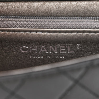 Chanel Goatskin Quilted Logo Small Chic Flap Black 6 of 10