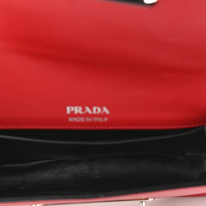 Prada City Calfskin Sidonie Shoulder Bag Rosso Black 5 of 10