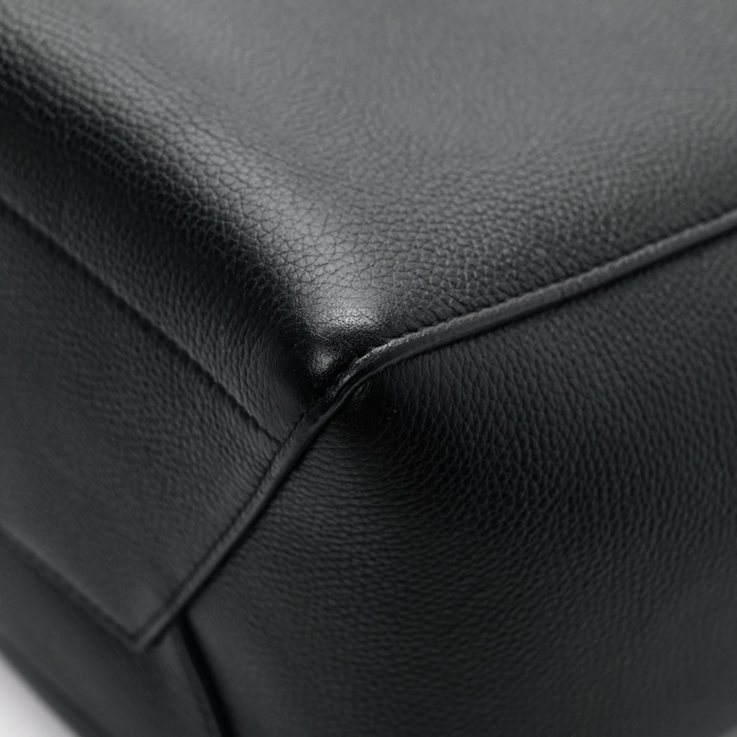 Soft Grained Calfskin Sangle Bucket Bag Black