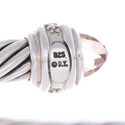 David Yurman Sterling Silver Diamond Morganite 7mm Cable Classics Bracelet 5 of 5