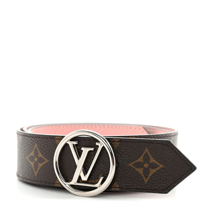 Louis Vuitton Monogram Epi 35mm LV Circle Reversible Belt 80 32 Rose Ballerine 1 of 9