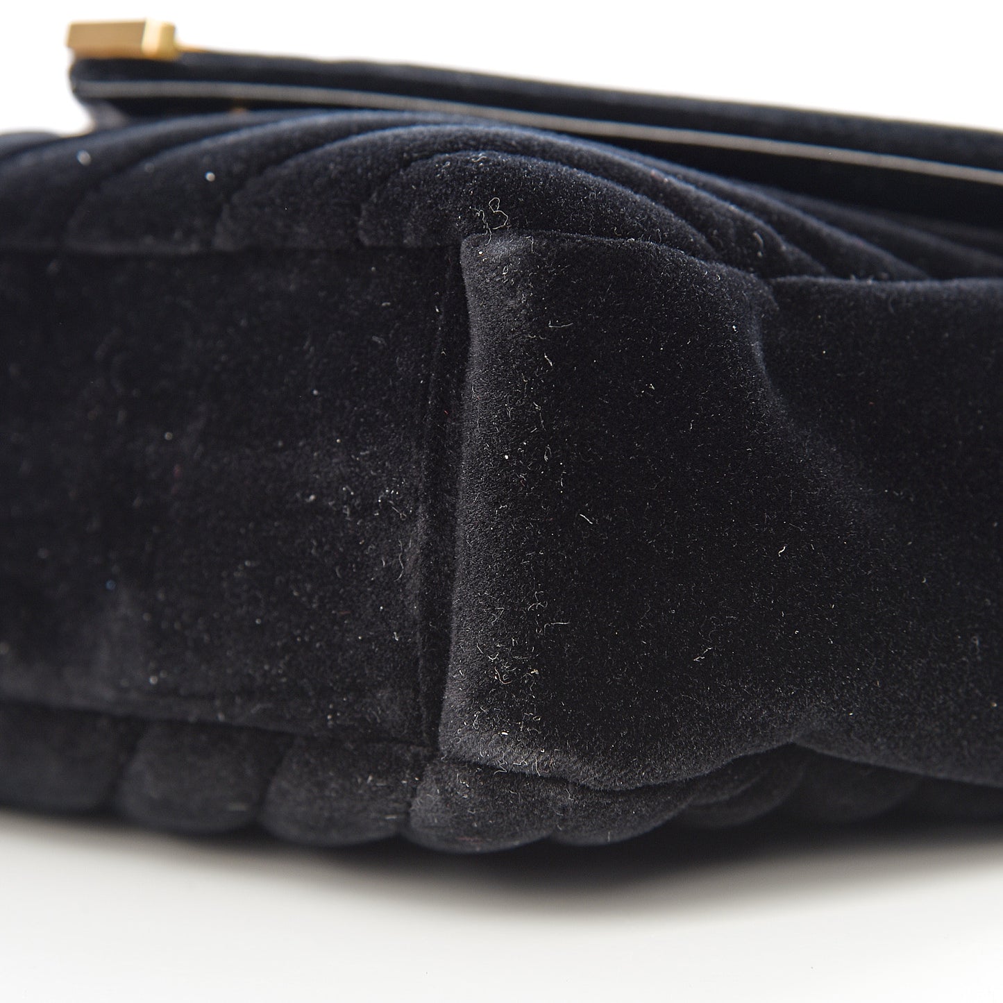 Velvet Matelasse Chevron Medium Monogram Chain Bag Black
