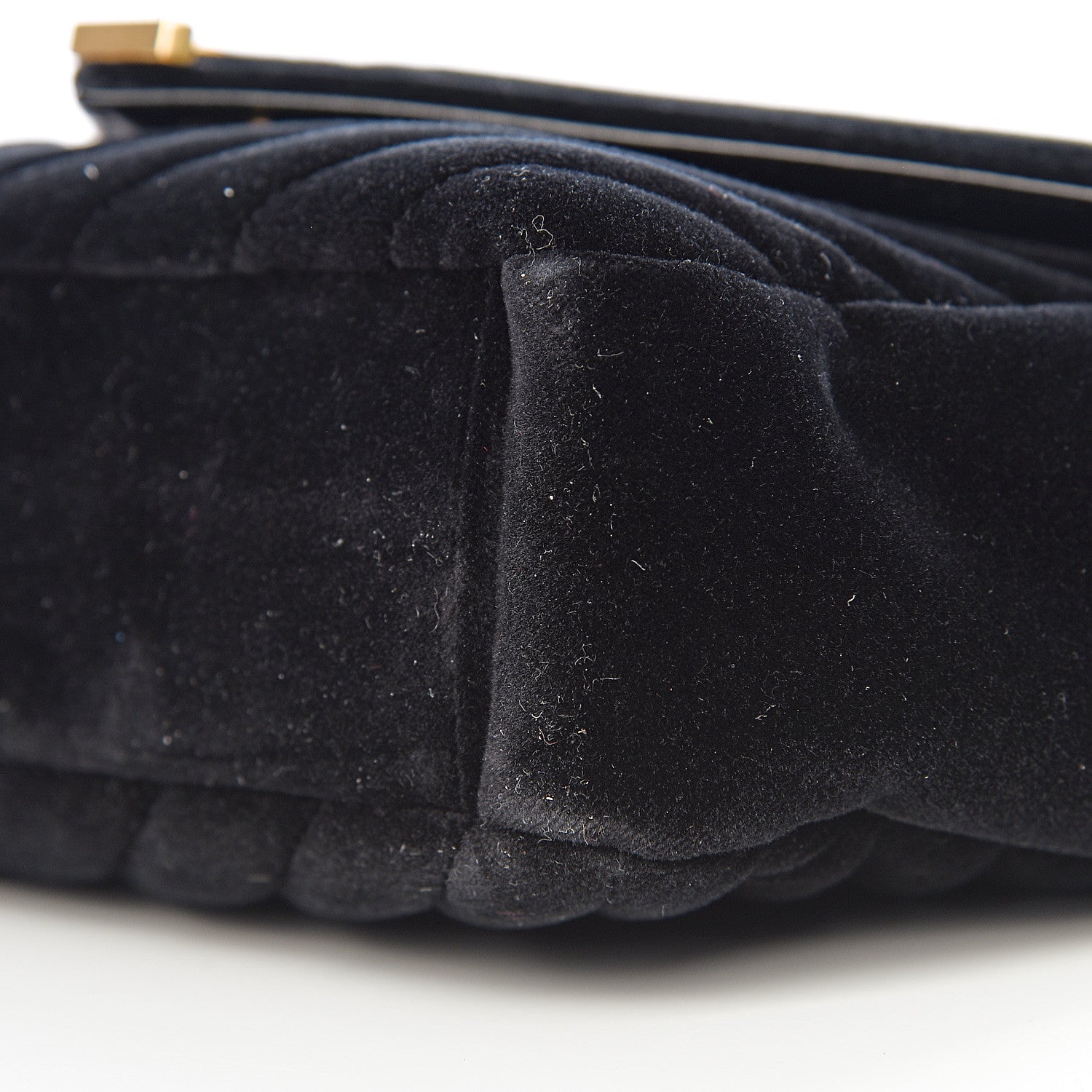 Saint Laurent Velvet Matelasse Chevron Medium Monogram Chain Bag Black 8 of 9