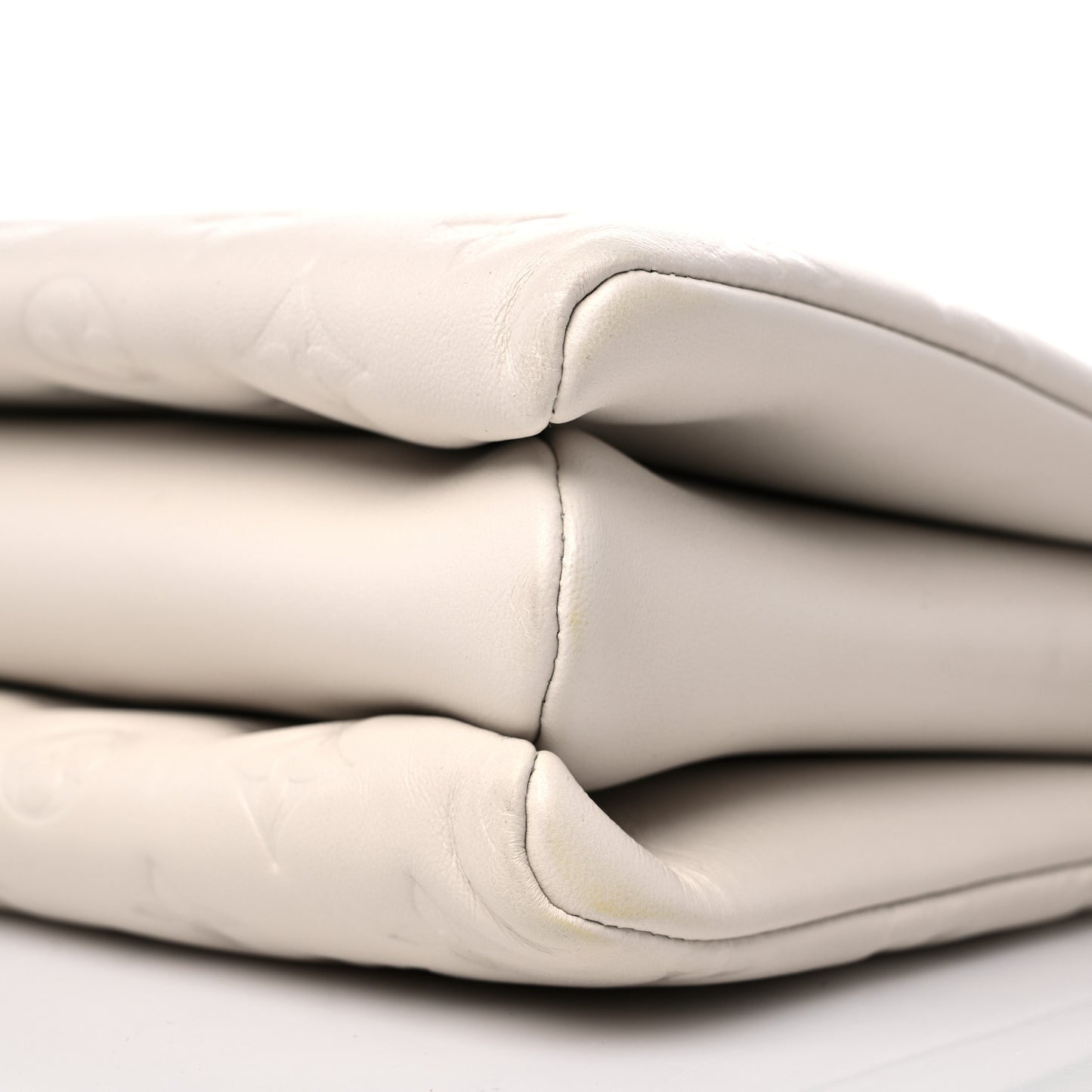 Lambskin Embossed Monogram Coussin PM Cream