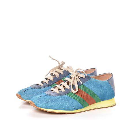 Gucci Suede Web Womens Rocket Sneakers 38 Bright Splash Thunder 3 of 9