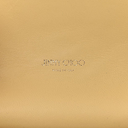 Jimmy Choo Suede Snakeskin Embroidered Palm Lockett Petite Shoulder Bag Light Khaki Buttercup 6 of 14