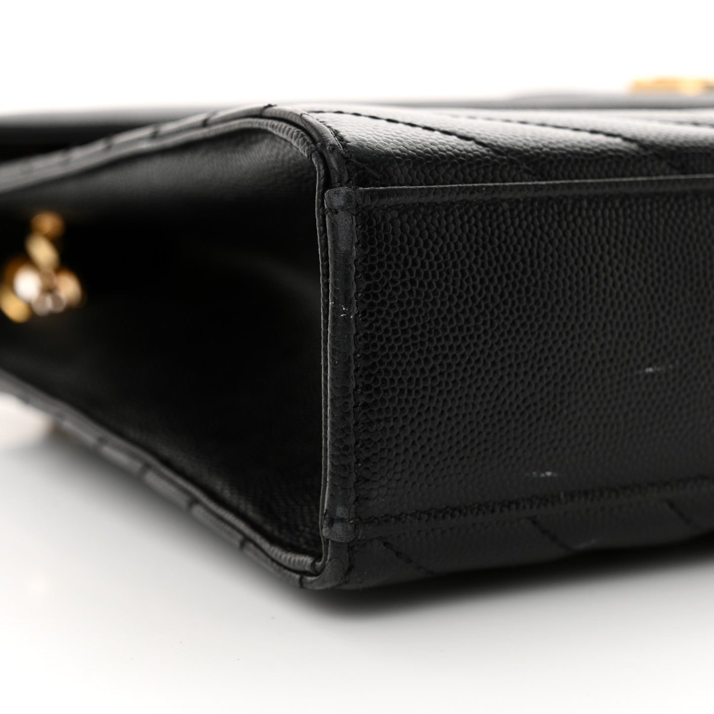 Grain De Poudre Matelasse Chevron Large Monogram Satchel Black